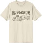 Vintage Formula Racing Grand Champion Crew Neck Short Sleeve Natural Men's T-shirt-3XL