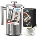 SterlingPro Stainless Steel French Press Coffee Maker 1 L (34 oz) Mirror – Double Walled Insulated Large Coffee Press, Durable Design Keeps Drinks Hot, Easy to Use and Clean for Rich Flavor Brewing