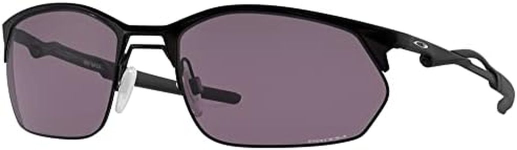 Oakley Men's OO4145 Wire Tap 2.0 Rectangular Sunglasses, Satin Black/Prizm Grey, 60 mm