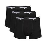 WRANGLER Men's Boxer Shorts in Black | Soft Touch Organic Cotton Trunks with Stretchy Elasticated Waistband | Comfortable and Breathable Underwear - Multipack of 3