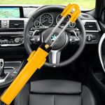 Heavy Duty Steering Wheel Lock, Universal Car Anti-Theft Device High Visibility Adjustable Length Van Crook Lock Anti-Theft Car Lock Car Lock Steering Wheel Device for Car and Vehicles with Two Keys