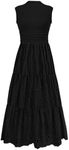 PRETTYGARDEN Summer Dresses for Women 2025 Casual Eyelet Tank Top Sundress Sleeveless Wedding Guest Maxi Dress with Pockets (Black,Small)