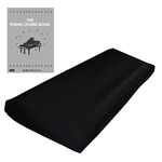 Stretchable Keyboard Dust Cover for 88 Key-keyboard: Best for all Digital Pianos & Consoles – Adjustable Elastic Cord; Machine Washable –FREE Piano Chords Ebook- 49”×17”×6”.