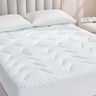 EHEYCIGA Surmatelas 135 x 190 Memoire de Forme, Fibre de Rafraichissant sur Matelas avec Poche Extra Profonde, Blanc