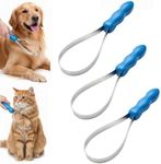 NEKSKA Dual Sided Shedding Blade for Cats & Dogs, Stainless Steel Shedding Blade Deshedding Tool, Curry Comb Pet Grooming Brush for Loose Hair Removal on Short & Long Coats (3PC)