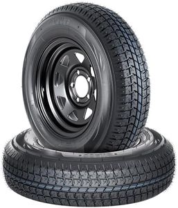 Garvee 2-Pack ST205/75D14 Trailer Tires with 14" Rims, 5 Lug on 4.5" Bolt Pattern 114.3 mm PCD, 6PR Load Range C, Heavy Duty 205 75D 14 Trailer Tires Rims for Utility, Boat, Camper, Cargo Trailers