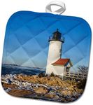 3dRose Pot Holder, USA, Massachusetts, Cape Ann, Annisquam. Annisquam Lighthouse, Winter