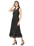 Latin Quarters® Women's Black Sleeveless Solid Midi Dress_XL