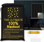 Portable Blackout Shades (157" x 57") Travel Window Blackout Curtains, 100% Blackout Material Temporary Blackout Blinds for Baby Nursery, Bedroom, Dorm Room, or Travel Use