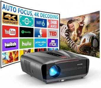 Daylight Projector 2400ANSI Ultra HD 4K HDR10+ Daytime Smart Projector with 2026 Upgraded Auto Lens Cap Tof Autofocus HDMI eARC/CEC WiFi6 Bluetooth 2*38W Woofers DB Audio Home Theater Gaming Ceiling