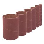 Dapetz ® Bobbin Sleeves 6pce 13-76mm 80Grit Aluminium Oxide Sanding Sleeves Compatible with All 114mm Bobbin Sander Drums Ideal for Sanding Curves Bends Spindle DIY