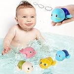 Bath Toys, 4 Pack Bathtub Toys for 1 2 3 Year Old Boy Girl Swimming Tub Toddler Bath Toys, Great Christmas Birthday Toys Gifts Ideas