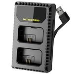 Nitecore USN1 NP-FW50 Dual Slot USB Sony Battery Charger with LCD - Black