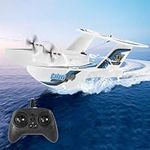 Fisca Remote Control Airplane RC Amphibious Plane 2.4Ghz 3 Channel Foam Drone RTF Aircraft Take Off from Land and Water, with Gyroscope and 2 Batteries for Kids 14+ Years Old