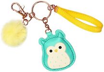 Squishmallows Winston The Owl & Puff Pom Keychain With Wristlet Strap