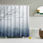 Mantto Outdoor Idyllic Photo Art Shower Curtain Home Decor Curtain Waterproof Polyester Fabric Bathroom Shower Curtain with Hooks 72" x 72" (Smoky Mountain 4-TZ170501)