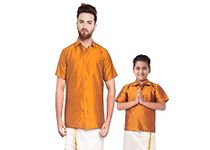 Like Father Like Son Dhoti Set (40M x 11-12 Years, Mustard)