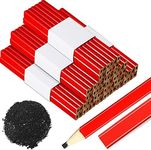 KAHEIGN 72Pcs Flat Carpenter Pencils, 17CM Medium Hard Graphite Lead Natural Wood Cased Pencils for Builders