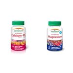 Jamieson Calcium + Vitamin D 60 Gummies & Magnesium Gummies - Cranberry Grape Flavour, 60 Count (Pack of 1)