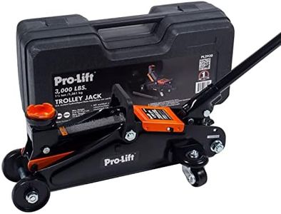 Pro-Lift Hydraulic 1.5 Ton Trolley Jack Car Lift with Blow Molded Storage Case - 3000 LBS Capacity Orange