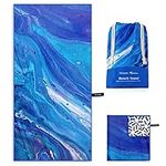 OCOOPA Microfiber Beach Towel Fast Drying, Extra Large 63" x 31" Sand Free Beach Towel Super Lightweight Towels for Travel, Swimming, Camping, Picnic, Yoga Gym Sports, Adult, Vacation Accessories