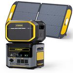 VTOMAN FlashSpeed 1000 Portable Power Station Bundle with Extra Battery & 110W Solar Panel Included - 1000W/2376Wh Solar Generator LiFePO4 Battery Power Station for Camping, RVs, Home Backup