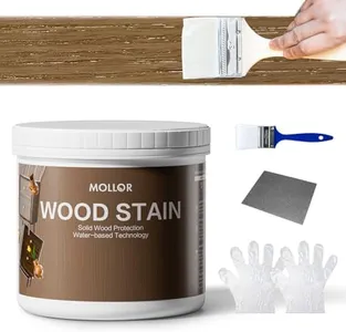 MOLLOR Wood Stain Water Based, Multiple Finishes Wood Oil for Indoor and Outdoor Furniture, Wood Paneling, Cabinets and More, Fast Drying, Low Odor (32oz, Natural with Tools)