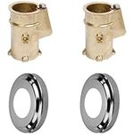 Wood Grip | Anchor and Escutcheon Pool Rail Set | 4'" Anchor for 1.90" Outer Diameter Tubing | Brass Inground Pool Anchor | Anchor-Escutcheons Set | Escutcheon Ring and Pool Anchors (2 Pack)