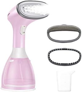 Greneer Handheld Garment Steamer with 280ml Detachable Water Tank, Powerful Portable Travel Garment Steamer, Replaceable Brush Head, 20s Fast Heat-up, Vertical/Horizontal Wrinkle Remover (Pink)