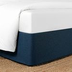 Standard Textile Circa Bed Wrap, Modern Bed Skirt Alternative with Bamboo Core (Sea, Twin)