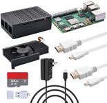 GeeekPi Starter Kit for Raspberry Pi 5 4GB, with Raspberry Pi 5 & Active Cooler, Case, 64GB Card, Card Reader,HDMI Cables and 27W USB C Power Supply