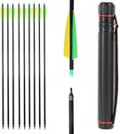 Colored 31inch Archery Hunting Carbon Arrow Shafts Replacement Arrowheads with Plastic Back Arrow Quiver Case