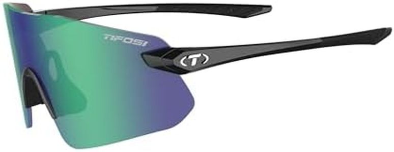 Tifosi Vogel SL (Gloss Black) Single Lens Sport Performance Running Sunglasses, Rimless Frame (For Men & Women)