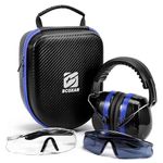 Bcoxan Shooting ear protection safety eamuffs, Gun range hearing protection, Shooting glasses, Earplugs, carrying case