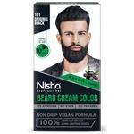 Nisha Beard Colour For Men, Original Black, 100% Grey Coverage, No Ammonia, No Stain, No Paraben, Non Drip Vegan Formula, Long Lasting Color in 10 Minutes, 60g Colorant + 60g Developer