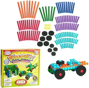 POPULAR PLAYTHINGS Playstix Starter Set Construction Toy Building Blocks 80 Piece Kit