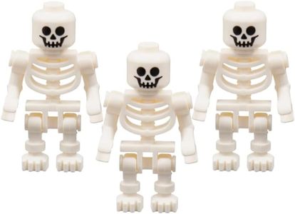 Lego 3 Skeleton MINIFIG LOT Spooky Halloween Minifigure Castle Pirate Ghost