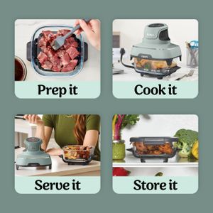 Ninja CRISPi 3.8L Portable Air Fryer – 4-in-1, Compact, 2 Glass Containers