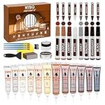 Wood Furniture Repair Kit - 41Pcs Wood Filler Touch Up Markers Pen,Hardwood Floor Scratch Repair for Vinyl Laminate Floor Repair Kit,Restore Any Cracks, Discoloration for Wooden Door, Floor, Cabinet