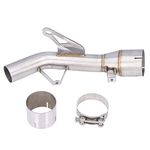 Motorcycle Exhaust Mid Pipe, Full Muffler Exhaust System 304 Stainless Steel Heat Resistant Middle Link Tube Replacement for Z900 2017‑2021