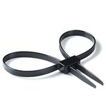 10 PCS Heavy Duty Strong Police Zip Tie Handcuffs Disposable Nylon Double Locking Cuffs Black Plastic Cable Ties, 250-lbs Tensile Strength, 27.5" Long