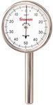 Starrett 196B5 Universal Dial Indicator, Back Plunger, White Dial, 0-50-0 Reading, 0-0.2" Range, 0.001" Graduation