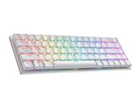 Ranked G65 Guardian 65% | Full Aluminum Frame | Ultra Slim Hot Swappable Mechanical Gaming Keyboard | 68 Keys RGB Backlit for PC/Mac | QWERTY ANSI US Layout (White, Gateron Low Profile Red)