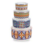 vancasso Mixing Bowls with Lids Set of 4, Ceramic Nesting Bowls Serving Bowl for Food Storage, Microwave and Dishwasher Safe, 60/36/20/10 OZ, Series SIMI