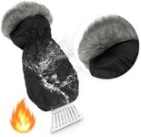 TKKEUEP Ice Scraper with Glove -Ice Scraper Mitt for Car Windshield from Scrape Frost and Ice,Waterproof Windproof Snow Ice Scrapers Tools Lined Thickened Warm Durable Car Scraper Snow Brush