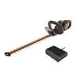 Worx WG286E 40V 61cm Cordless Brushless Hedge Trimmer – Dual-Action Laser-Cut Blades, 27mm Cutting Capacity, 180° Rotating Handle, Includes 2x 2.0Ah Batteries & Charger