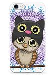 Inspired Cases - 3D Textured iPhone SE Case - Rubber Bumper Cover - Protective Phone Case for Apple iPhone SE - Cute Kitten-Owl Doodle