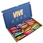 Vive Vegan Protein Bar & Snack Selection Box - 13 Assorted Healthy Snacks - Includes Brownies & Fruity Nut Bars - High Fibre, Natural, Guilt-Free Treats (670g)