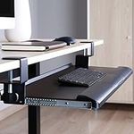 ALLSORTSOUTLET Keyboard Tray ASO-KBT | Under Desk Platform for Keyboard and Mouse | Clamp On Keyboard Drawer | Sliding Pull-Out Tray | Easy Assembly Ergonomic Workstation Solution