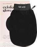 Kitsch Deep Exfoliating Glove - Eco Friendly Exfoliating Body Scrubber, Dead Skin Remover & Body Scrubber Exfoliator, Body Scrub Mitt for Skin Cell Renewal, Body Exfoliating Gloves for Shower, Black